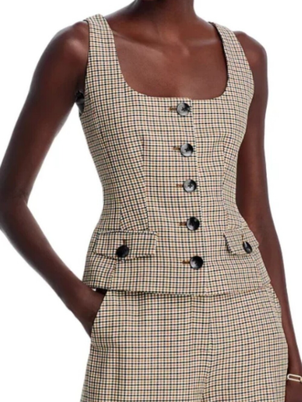 Toccin Georgia Scoop Neck Button Front Vest